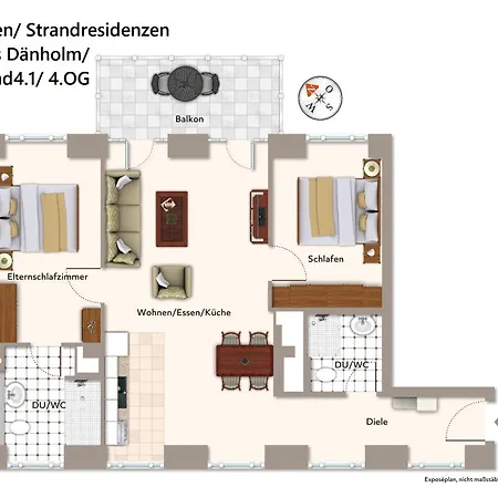 Apartmán Strandresidenzen Strandresidenzen Haus Daenholm 4 1 *